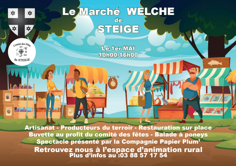 Dimanche 1er mai, marché Welche à Steige @ Espace D'Animation Rural à Steige | Steige | Grand Est | France