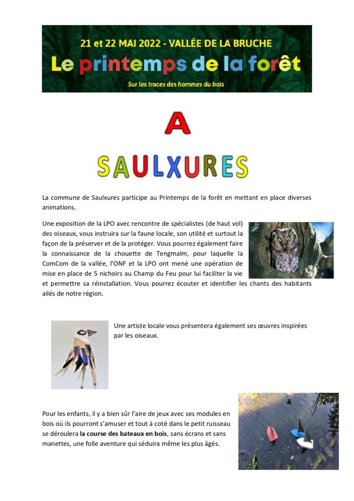 Printemps de la foret Saulxures @ Maison des Loisirs | Saulxures | Grand Est | France