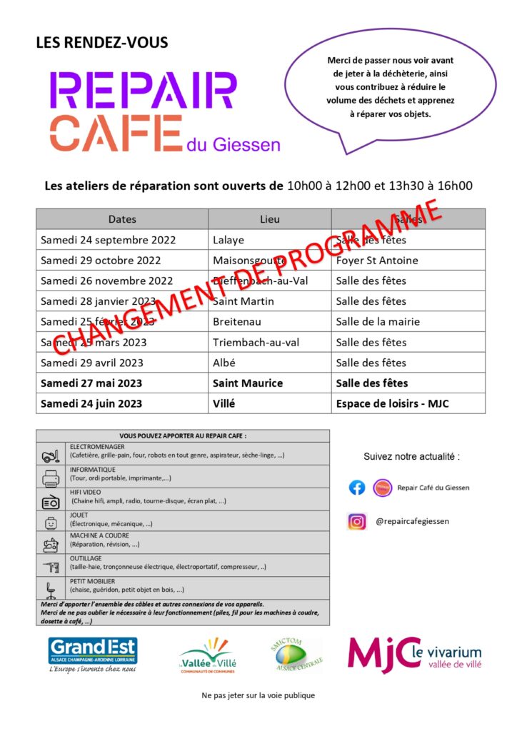 Repair Café @ Salle des fêtes | Saint-Maurice | Grand Est | France
