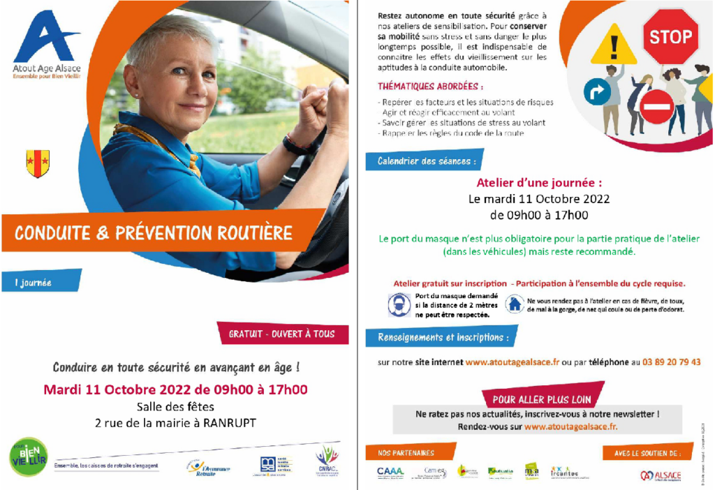 Conduite et prévention routière @ Place de la Mairie | Ranrupt | Grand Est | France