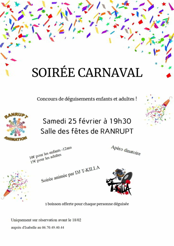 Bal de Carnaval @ Maison des associations de Ranrupt | Ranrupt | Grand Est | France