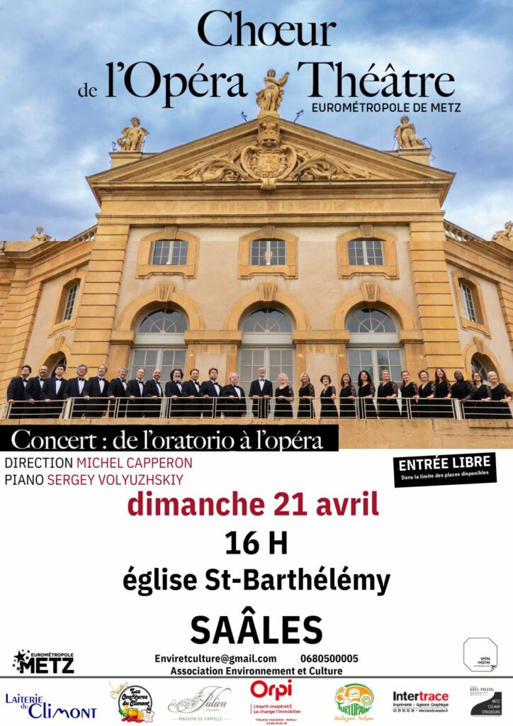 Concert exceptionnel du chœur de l'Opéra de Metz @ Eglise Saint-Barthélemy | Saales | Grand Est | France