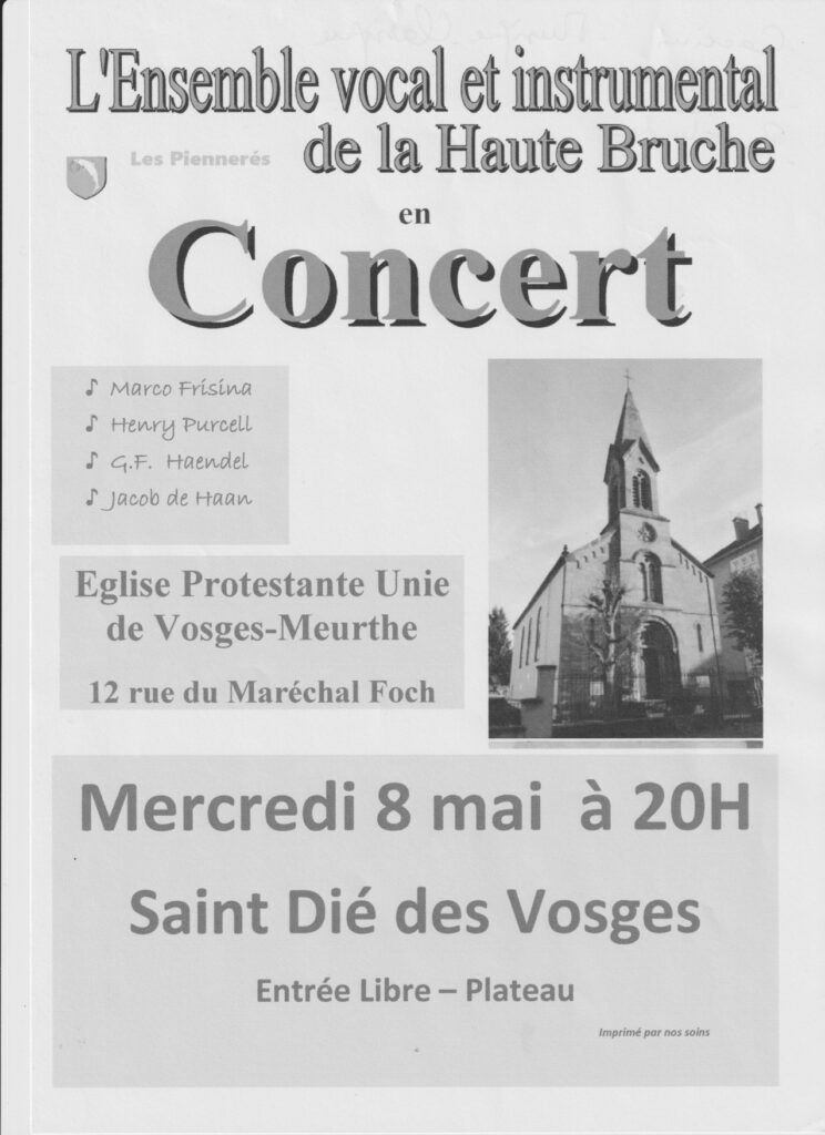 Concert de l'Ensemble Vocal et Instrumental de la Haute Bruche @ Eglise Protestante Unie | Saint-Dié-des-Vosges | Grand Est | France