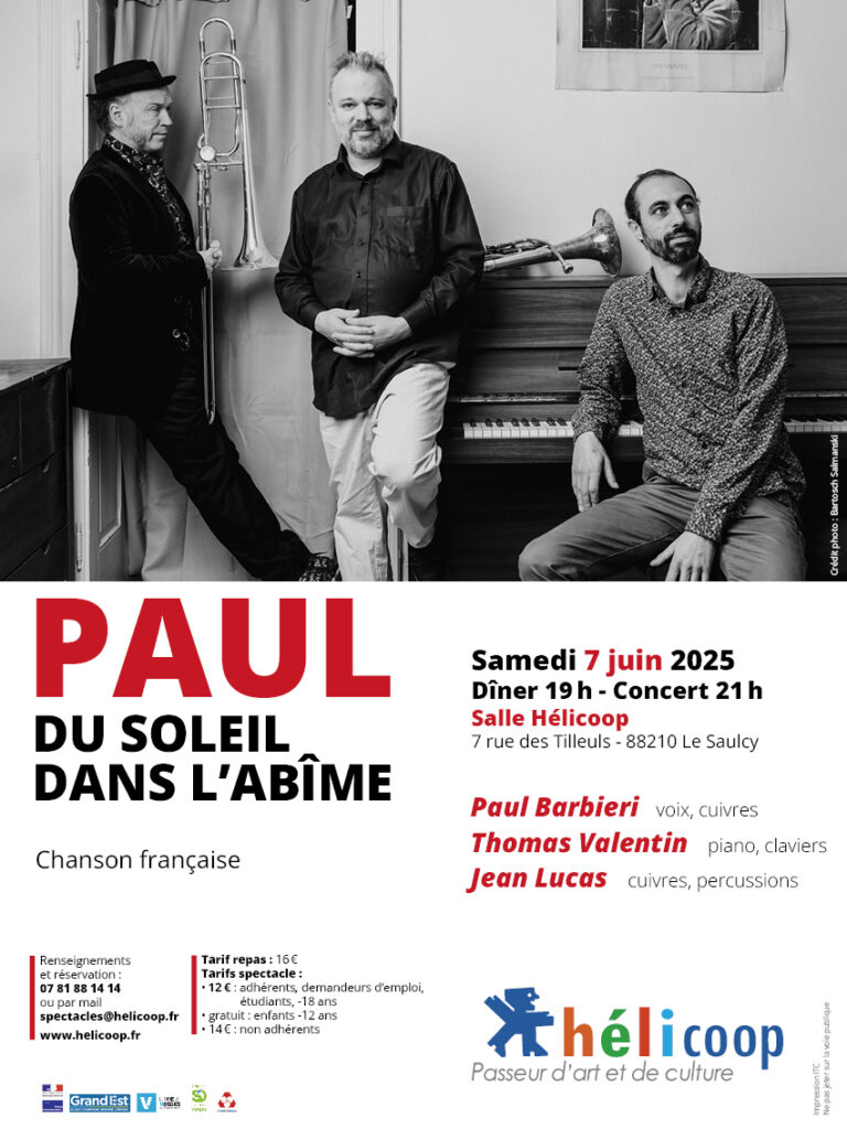 Dîner-concert avec PAUL @ Salle Hélicoop | Le Saulcy | Grand Est | France