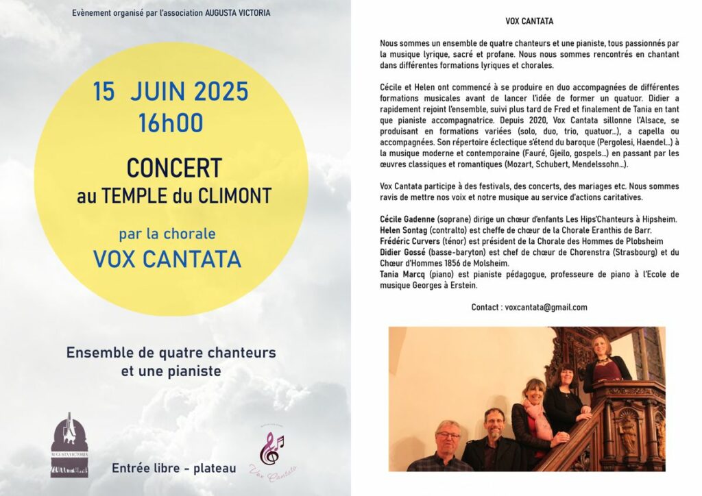 Concert Vox Cantata au Climont @ Temple du Climont | Urbeis | Grand Est | France