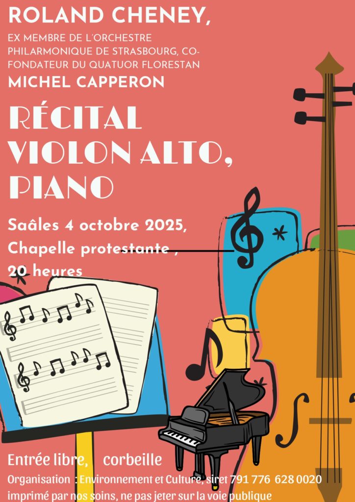 Récital Violon Alto, Piano @ Eglise protestante de Saâles | Saales | Grand Est | France